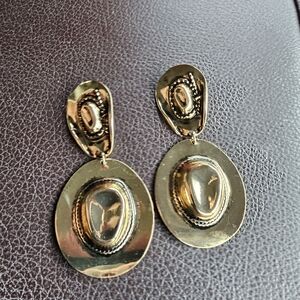 Elegant Western Hats...Gold-Tone Earrings
